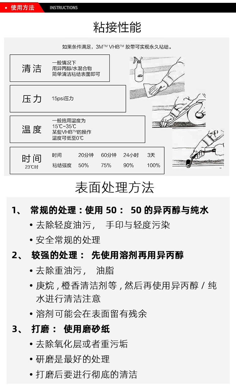 3M膠帶的粘接性能